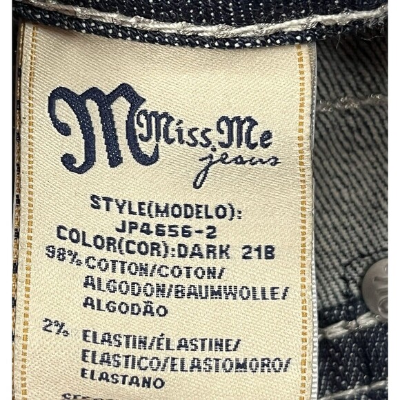 Miss Me JP4656-2L Womens 30 Bootcut Dark Wash Blue Jeans Embellished - Picture 12 of 16
